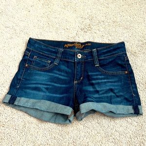 Arizona jean co. Size 3 juniors shorts about a 2 inch inseam dark wash